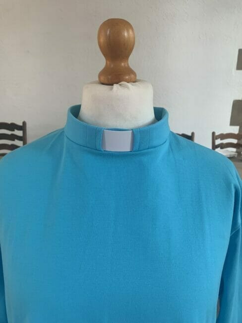 Collared Clergy Wear Essential Top in Teal with 5 Sleeve Lengths